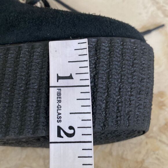 UNDERGROUND Black Leather & Leopard Bovine Fur Platform Wedge Creepers - Picture 15 of 15